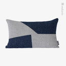 Ljojo Luxury Gray & Blue Sofa Cushion with Stitching, Square Hotel Pillow