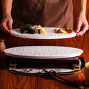 Ljojo Meteorite Pearl Oval Plate for Dessert Snack Molecular Cuisine Art