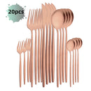 Ljojo 20-Piece Stainless Steel Cutlery Set - Matte Finish Flatware Set