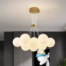 Nordic Round Glass Lamp Chandeliers - Postmodern Bedroom Living Room Lusters by Ljojo