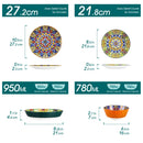 Ljojo 12/16/18/24-Piece Stoneware Dinnerware Set in Bohemian Style