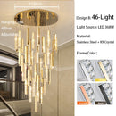 LED Crystal Chandelier: Modern Villa Hanging Light for Hotel Lobby & Staircase - Ljojo