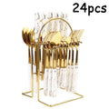 Ljojo 24-Piece Ceramic Tableware Set with Storage Rack Gift Box
