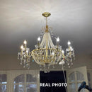 French Candle E14 Led Chandelier Pearl Crystal Pendant Light by Ljojo