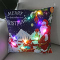Ljojo LED Santa Claus Cushion Cover: Festive Light-Up Pillowcase for Home Decor