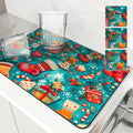 Christmas Gloves Snowflake Drying Mat by Ljojo: Non-Slip Absorbent Table Mat