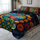 Ljojo Mexican Peacock Pattern Duvet Cover Set with 2 Pillowcases