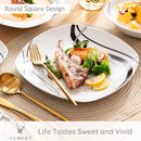 Ljojo 36-Piece Porcelain Ceramic Black Line Kitchen Tableware Set