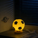 Football Solid Wood Glass Table Lamp Study Decor LED Bedroom Bedside Creative Ambient Lamp by Ljojo