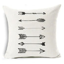 Ljojo Letter Print Pillow Case 45x45 cm Linen Cushion Cover for Home Decor