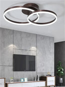 Ljojo Nordic Multi-Ring Metal LED Ceiling Lights for Grand Home Decor & Office Chandeliers
