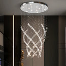 Ljojo Luxury Chrome Crystal Chandelier for High Ceilings & Living Room