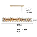 Dimmable LED Crystal Chandelier Hanging Lamp Linear Round Square For Dining Room by Ljojo.