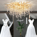 Gold Crystal LED Tree Branch Ceiling Light Cluster Living Room Bedroom Fixture by Ljojo