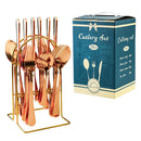 Ljojo 24-Piece Stainless Steel Hammer Pattern Cutlery Set