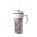 Ljojo 550ML Glass Sports Water Bottle with Straw - Large Capacity Cute Outdoor Travel Cup