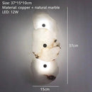 Ljojo Marble LED Wall Lamp: Copper Luxury Sconce for Bedroom Living Room