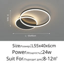 Ljojo Modern LED Ceiling Chandelier Lighting White Black Gold Indoor Pendant Lamp Study Room