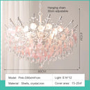 French Medieval Pink Shell Crystal Led Chandeliers Romantic Living Room Decor Pendant Lights