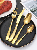 Ljojo 24pc Stainless Steel Tableware Set for Family Dining