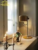Italian Design Mini Coupe Table Lamp LED G9 Iron Art Adjustable Lifting in Black - Ljojo