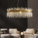 Ljojo Gold Rectangle Crystal Chandelier for Dining Room | Modern Kitchen Island Ceiling Light