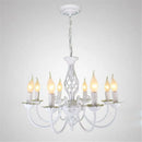 Ljojo Modern 8-Light White Iron Chandelier with LED Bulbs, European Style Living Room Lamps