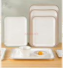 Ljojo Melamine Rectangular Tray Set for Serving Meals, Cakes, and Bread