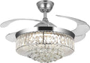 42 Inch Crystal Fandelier Ceiling Fan with Lights Remote - Modern Retractable Chandelier Fan by Ljojo