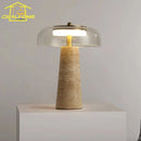 Ljojo Medieval Minimalist Yellow Cave Stone Glass Table Lamp LED Modern Desk Lights
