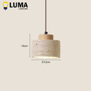 Ljojo Japanese Wabi-Sabi Stone Pendant Light Yellow Travertine LED Hanging Lamp