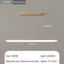 Ljojo Modern LED Pendant Light Wood Grain/White/Black Chandelier for Dining Kitchen Living Room