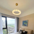 Luxury LED Chandelier Cream Pearl Circle Pendant Light Home Room Decoration for Living Dinning Hanging Lamp by Ljojo