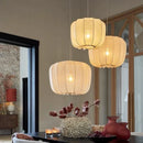 Ljojo Modern Fabric Pendant Lamp Minimalist Chandelier for Wabi Sabi Living Room