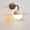 Ljojo LED Wall Lights Yellow Travertine Mid Century Modern Bedside Lamps