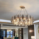 Modern Luxury Crystal Leaf Chandelier For Living Dining Room Pendant Light E14 Ljojo Fixture