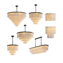 Black Alabaster LED Chandelier by Ljojo - Stylish Lighting for Living & Dining Room