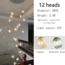 Glass Ball Long Chandelier for Modern Minimalist Loft Living - Ljojo Spiral Luxe Light
