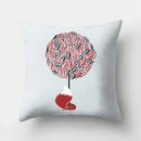 Fox and Bird Polyester Pillowcase by Ljojo: Cartoon Landscape Cushion Cover for Sofa