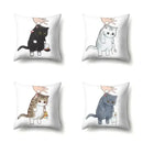 Cute Cat Cushion Cover by Ljojo: Cartoon Pets Pillow Case for Home Sofa Decor