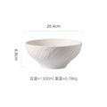 Ljojo Matte Stone Patterned Ceramic Ramen Soup Salad Fruit Noodle Bowl Large Capacity