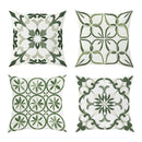 Bohemian Velvet Floral Throw Pillow Covers - Ljojo Green & White Decorative Cases