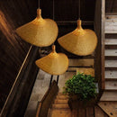 Ljojo Lotus Leaf Bamboo Weaving Chandelier Zen Tea Room Japanese Restaurant Lamp