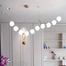 French Cream Designer Pearl Chandelier Luxury Pendant Light for Dining Table by Ljojo.