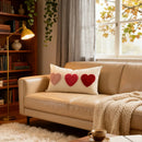 Ljojo Love Embroidered Valentine's Day Pillowcase Red White Lovers Towel Throw Cushion Cover