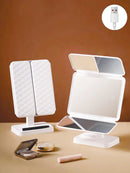 Ljojo LED Lighted Rechargeable 10x Magnifying Makeup Mirror, Foldable Double Sided Travel Beauty Mirror