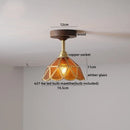 Ljojo LED Glass Ceiling Lamp Modern Yellow Lighting for Home Restaurant Hallway