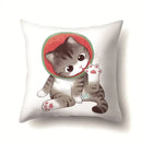 Cute Cat Cushion Cover by Ljojo: Cartoon Pets Pillow Case for Home Sofa Decor