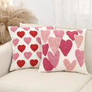 Ljojo Love Tufted Velvet Pillow Cover Cute Pink Valentine's Day Cushion Cover