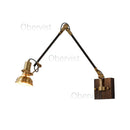 Nordic Vintage Copper Swing Arm Wall Lamp 360º Adjustable Bedside Sconce by Ljojo